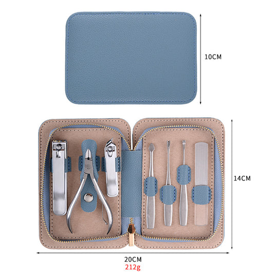 Handybabac 7-Piece Manicure & Pedicure Tool Set with Zippered Case - product view 1