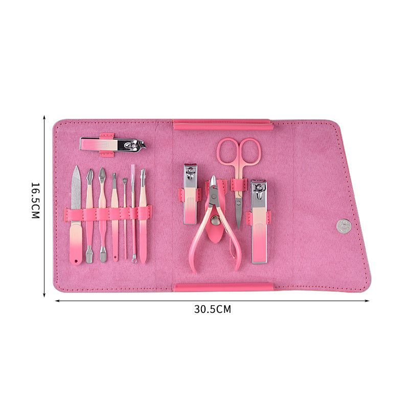 Handybabac 12-Piece Gradient Color Nail Clipper & Grooming Set - product view 1