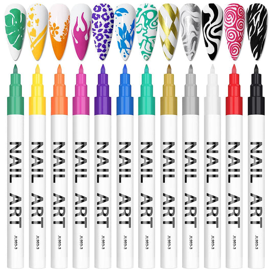Handybabac 12-Piece Colorful Nail Art Painting Brush Set - product view 1