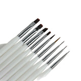 Handybabac 9-Piece White-Handle Gel Nail Art Brush Set - product view 1