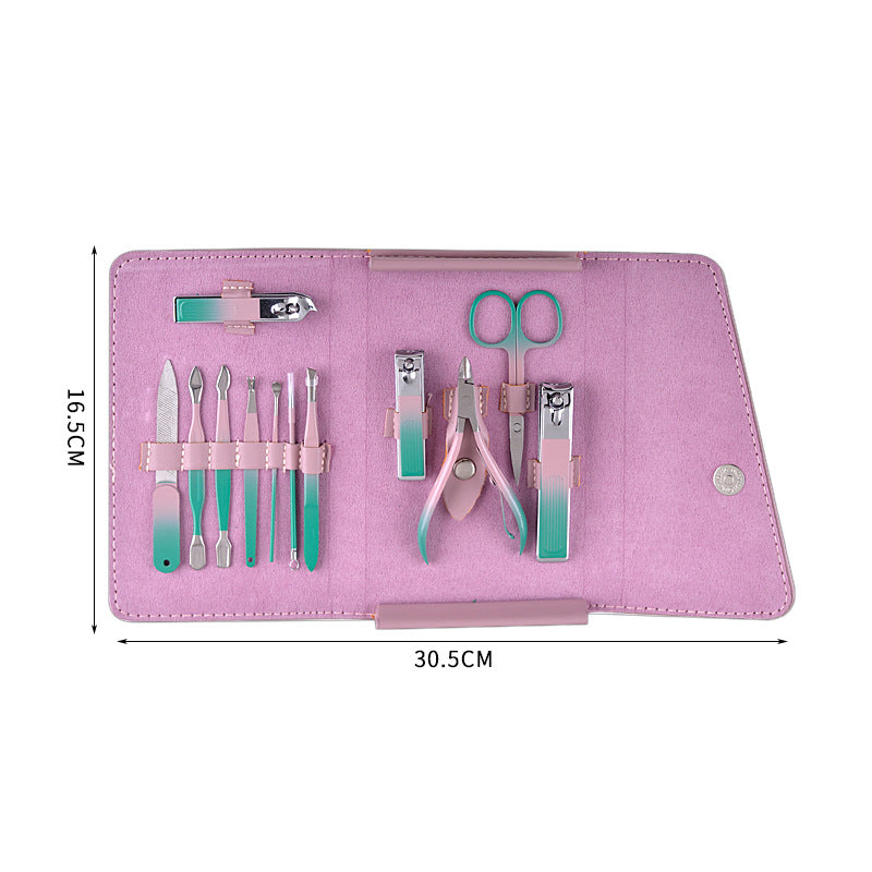 Handybabac 12-Piece Gradient Color Nail Clipper & Grooming Set - product view 2