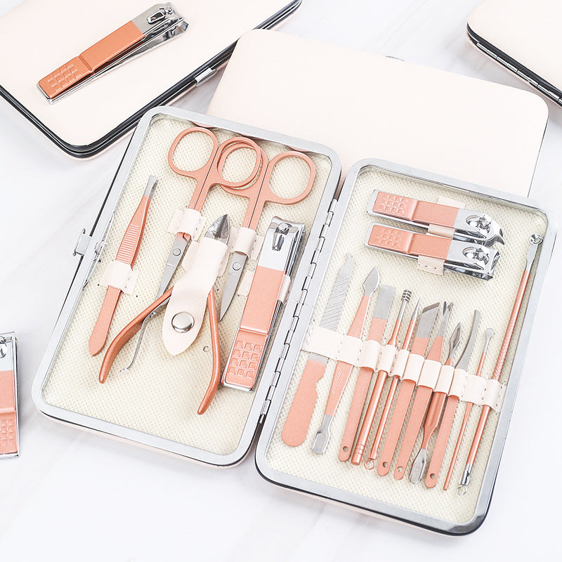 Handybabac 18-Piece Rose Gold Manicure Tool Set - product view 1