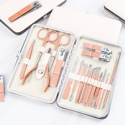 Handybabac 18-Piece Rose Gold Manicure Tool Set - product view 1